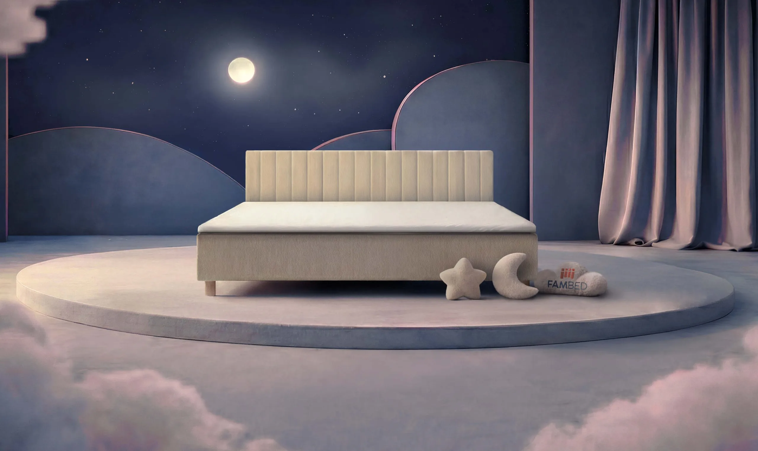 240 cm breites FAMBED® Familienbett, schräg von vorn gesehen
