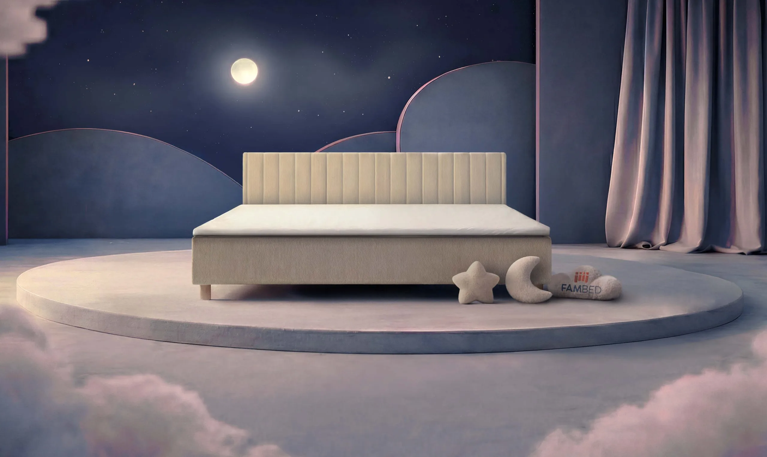 250 cm breites FAMBED® Familienbett, schräg von vorn gesehen