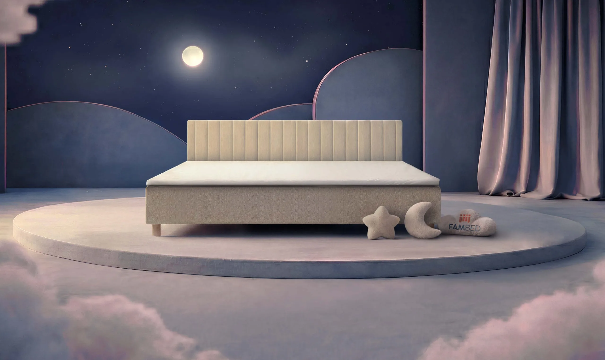 260 cm breites FAMBED® Familienbett, schräg von vorn gesehen