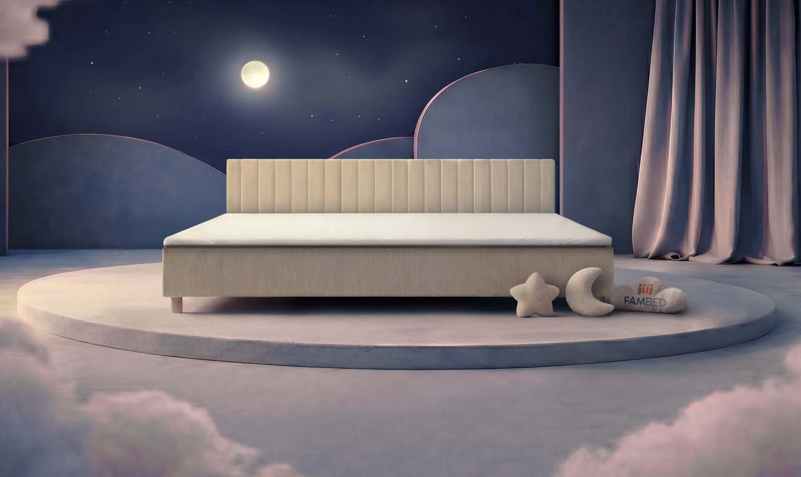 300 cm breites FAMBED® Familienbett, schräg von vorn gesehen